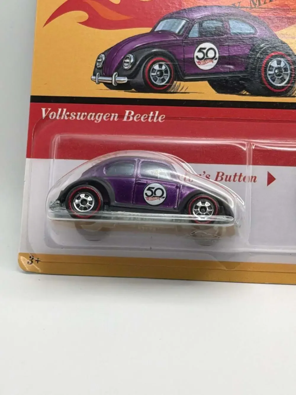 Hot Wheels 50th Anniversary Originals Volkswagen Beetle with Collector's Button